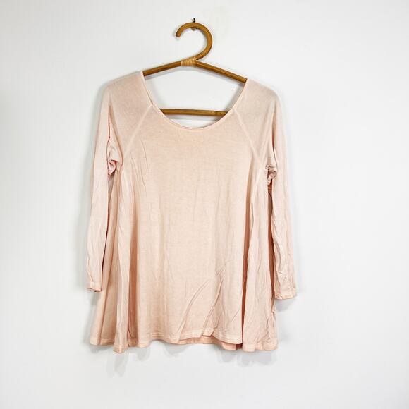 American Eagle Outfitters Tops - American Eagle Soft + Sexy Long Sleeve Shirt strappy back light pink Size Small